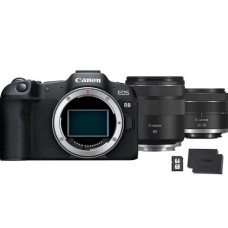 Canon EOS R8 Mirrorless Camera Black + RF 85mm Macro IS STM Lens + RF 24-50mm IS STM Lens