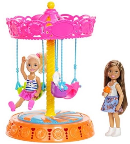 Barbie Club Chelsea Carousel Swing Mattel (2 Dolls Included), Brown